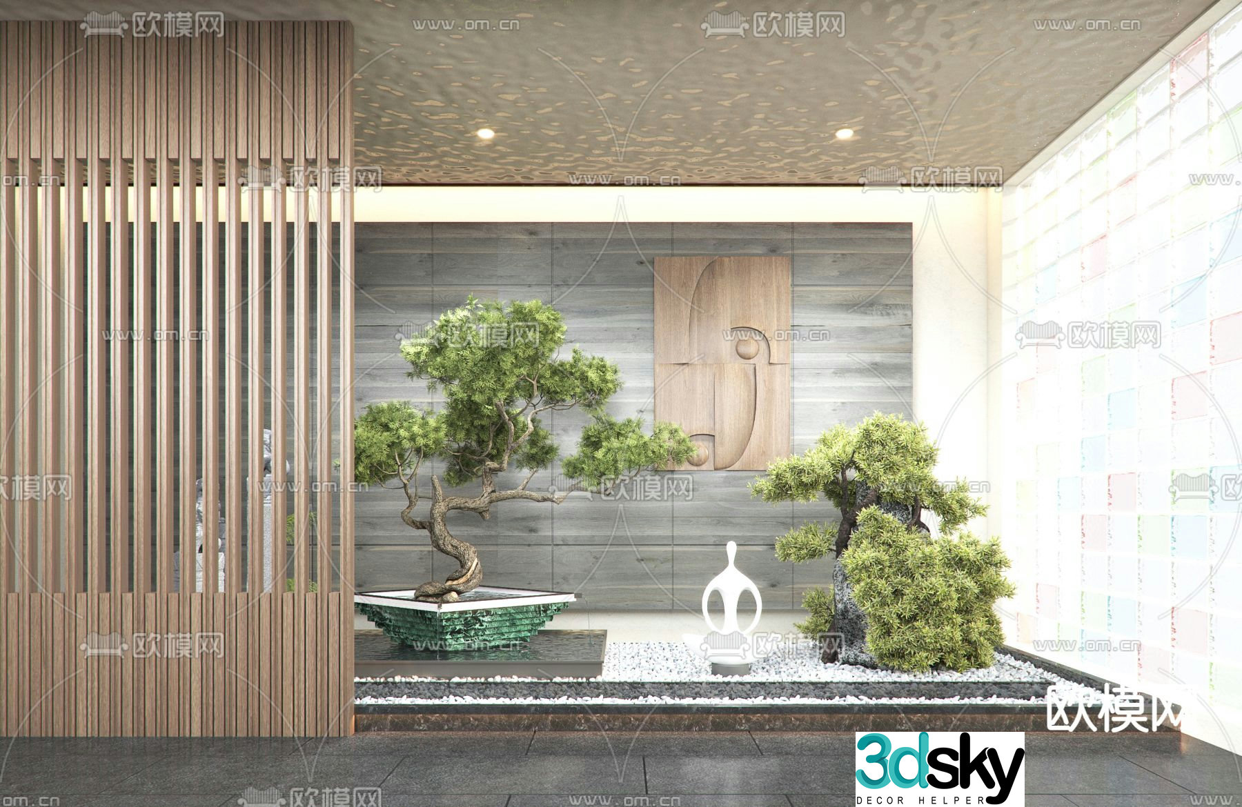 Lobby installation landscape sketch 3D model