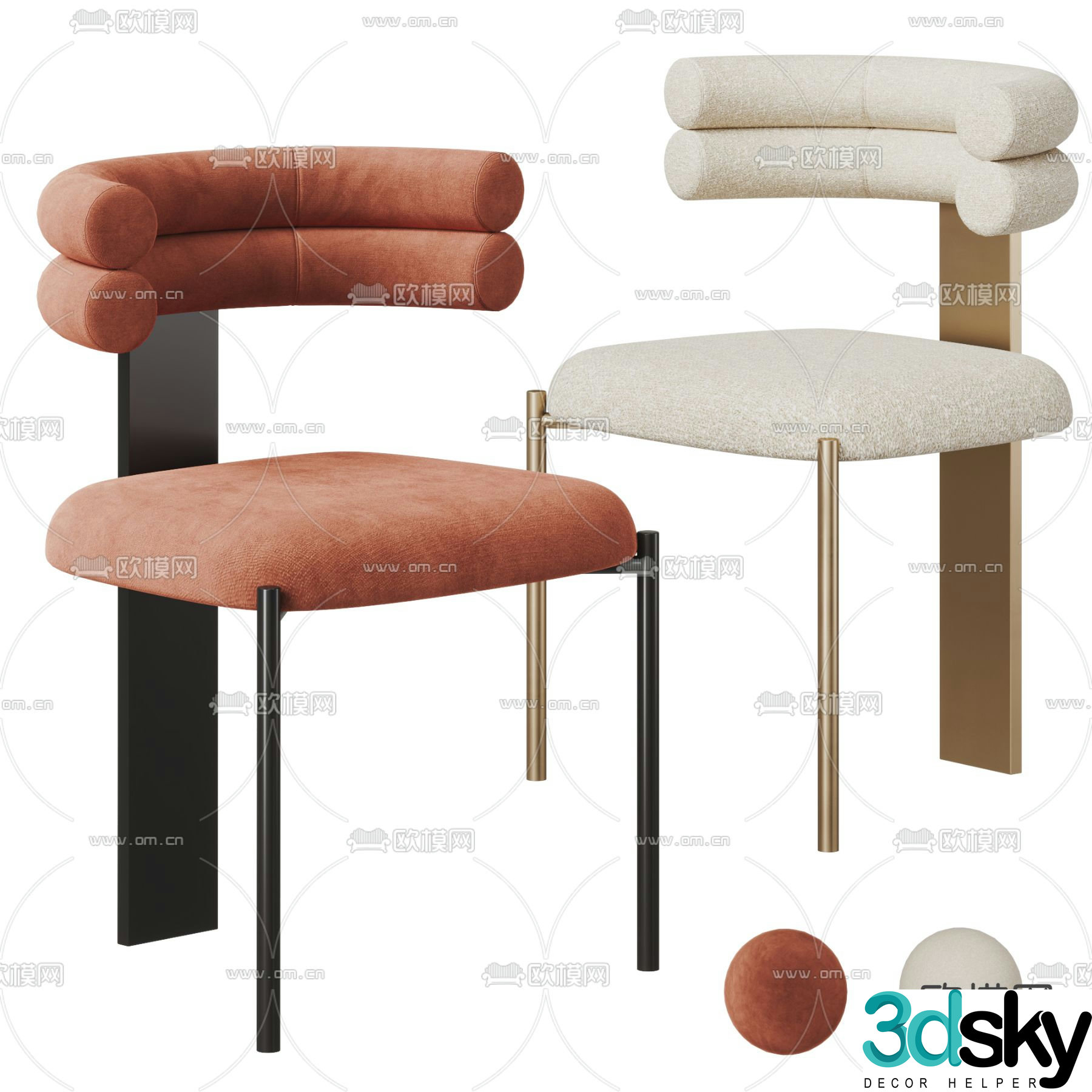 MENU simple chair dining chair 3d model