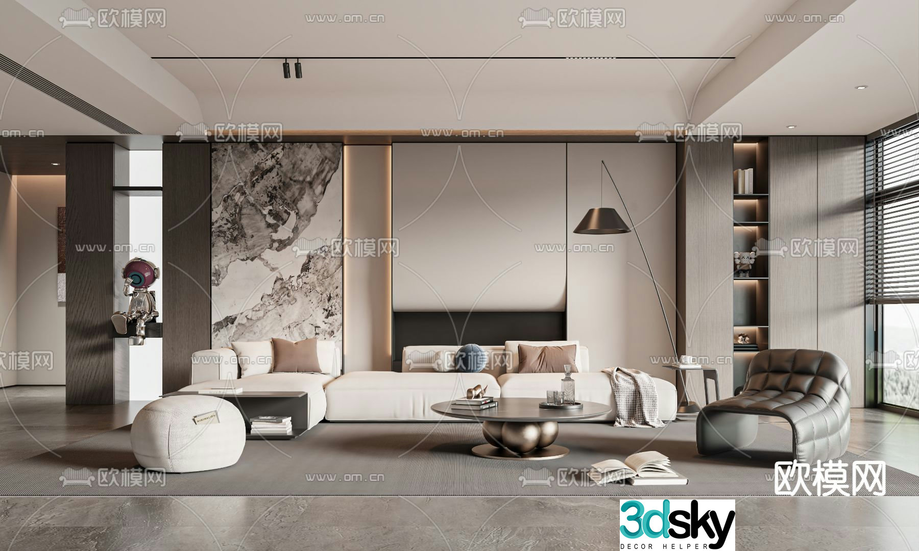 Modern living room 3d model