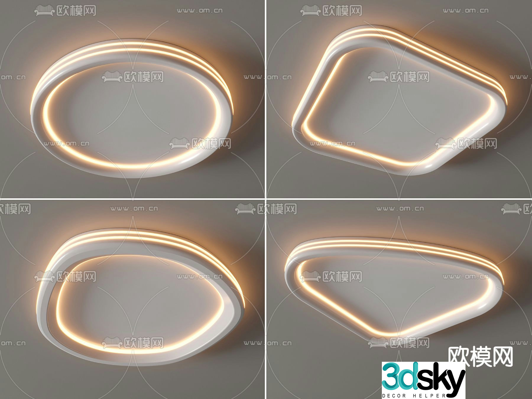 round ceiling lamp square ceiling lamp 3d model
