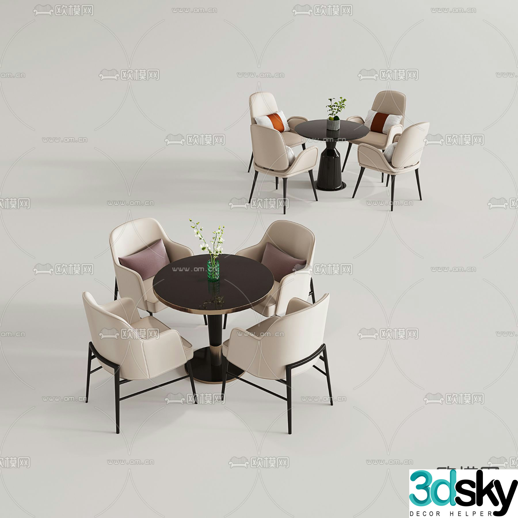 Leisure tables and chairs Negotiation tables and chairs 3d model