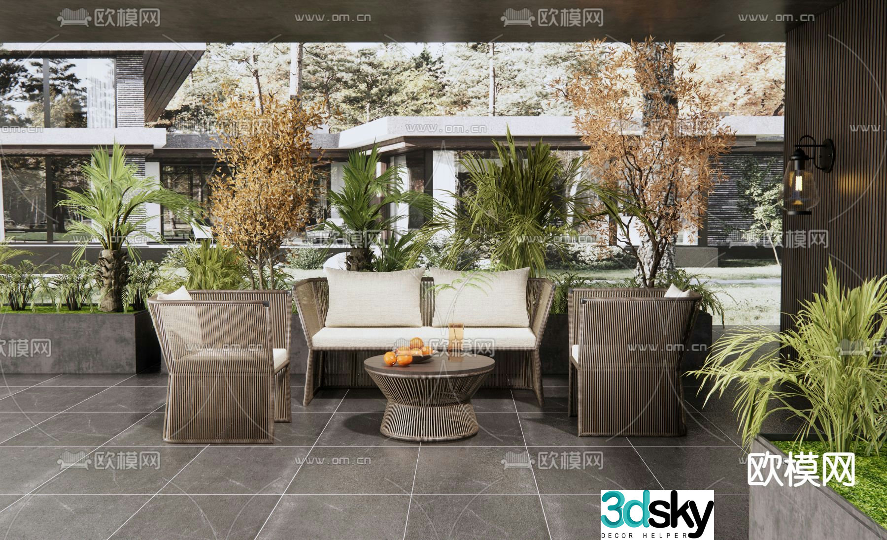 Solaria outdoor sofa modular sofa 3d model