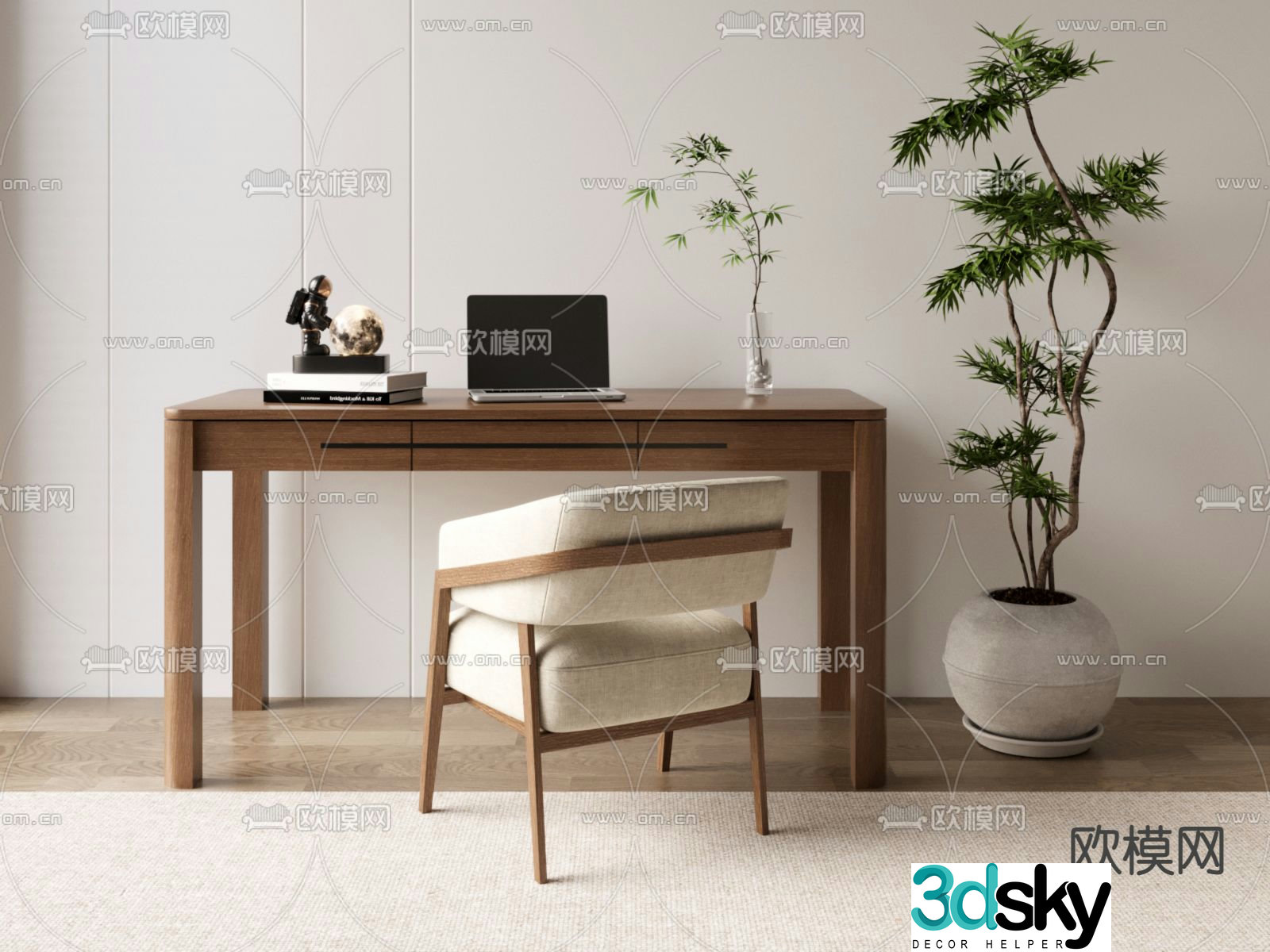 Wasabi Desk Writing Desk Computer Desk 3D Model