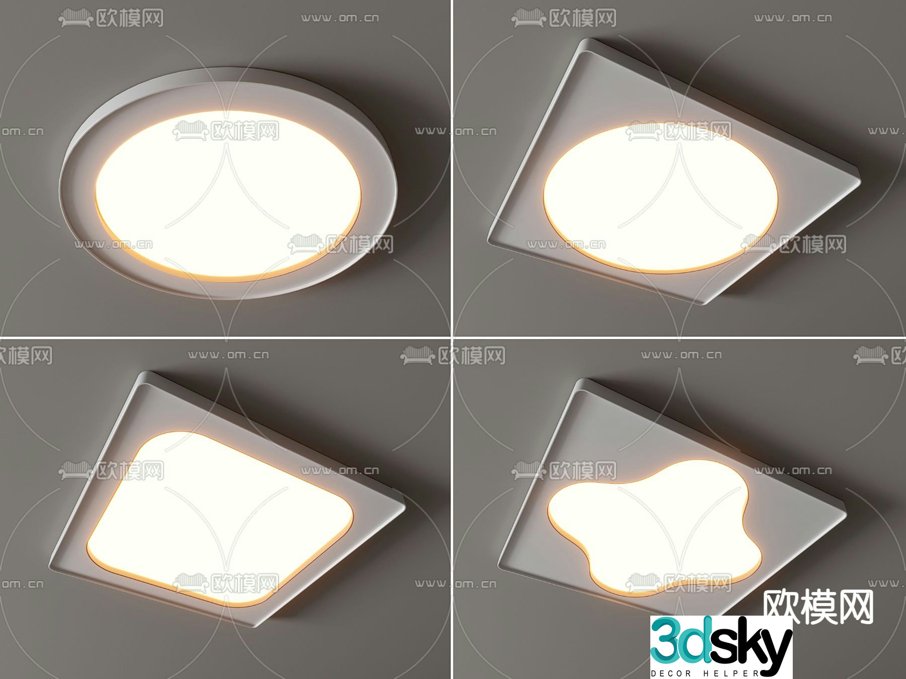 Geometric ceiling light Bedroom light 3d model