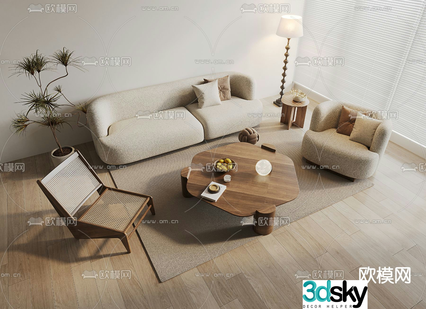 Wabi Sabi modular sofa 3d model