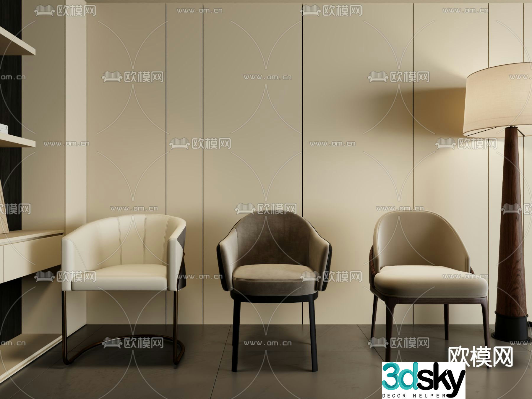 Leather chair Armchair Leisure chair 3d model