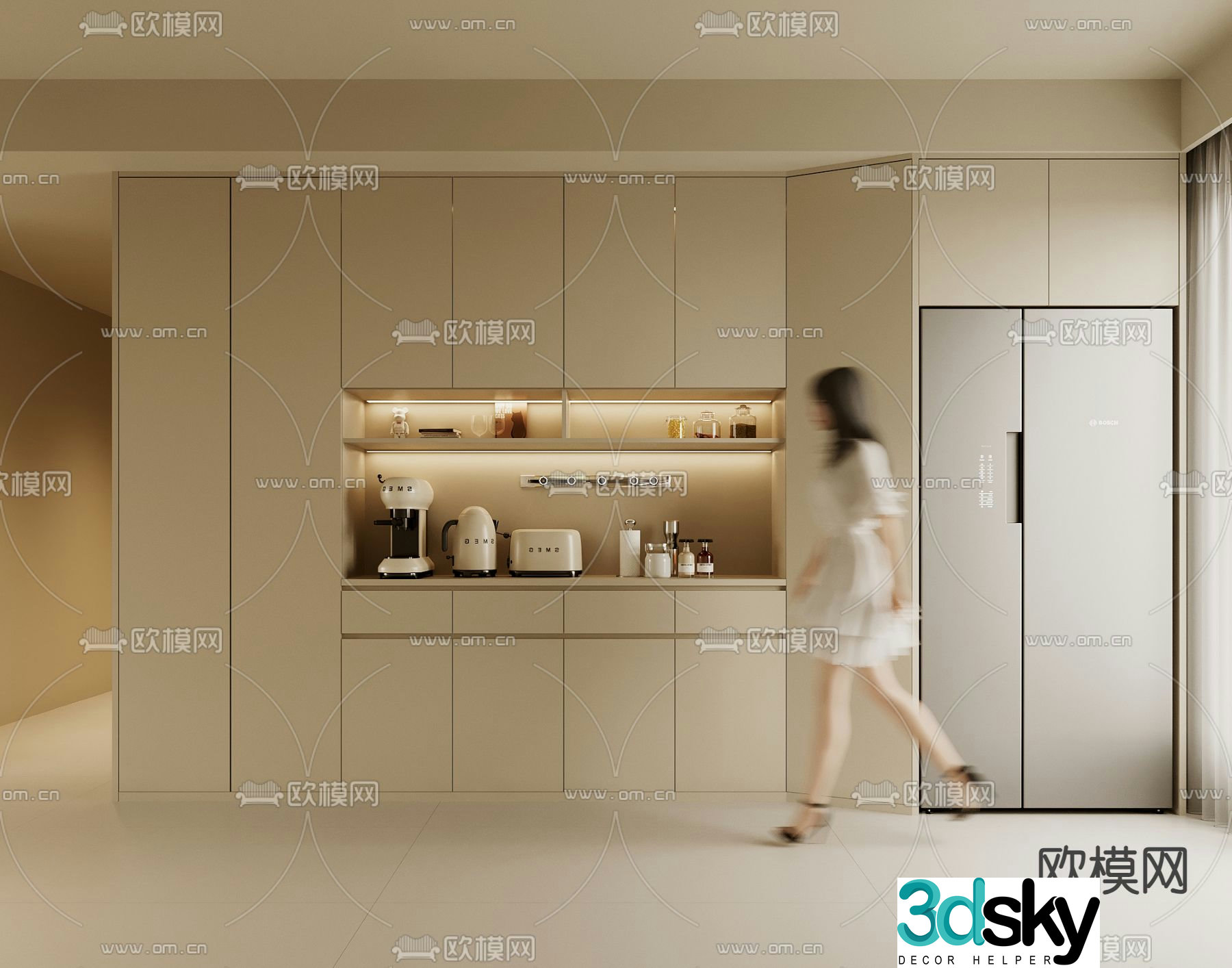 Modern wine cabinet cabinet sideboard. 3D model