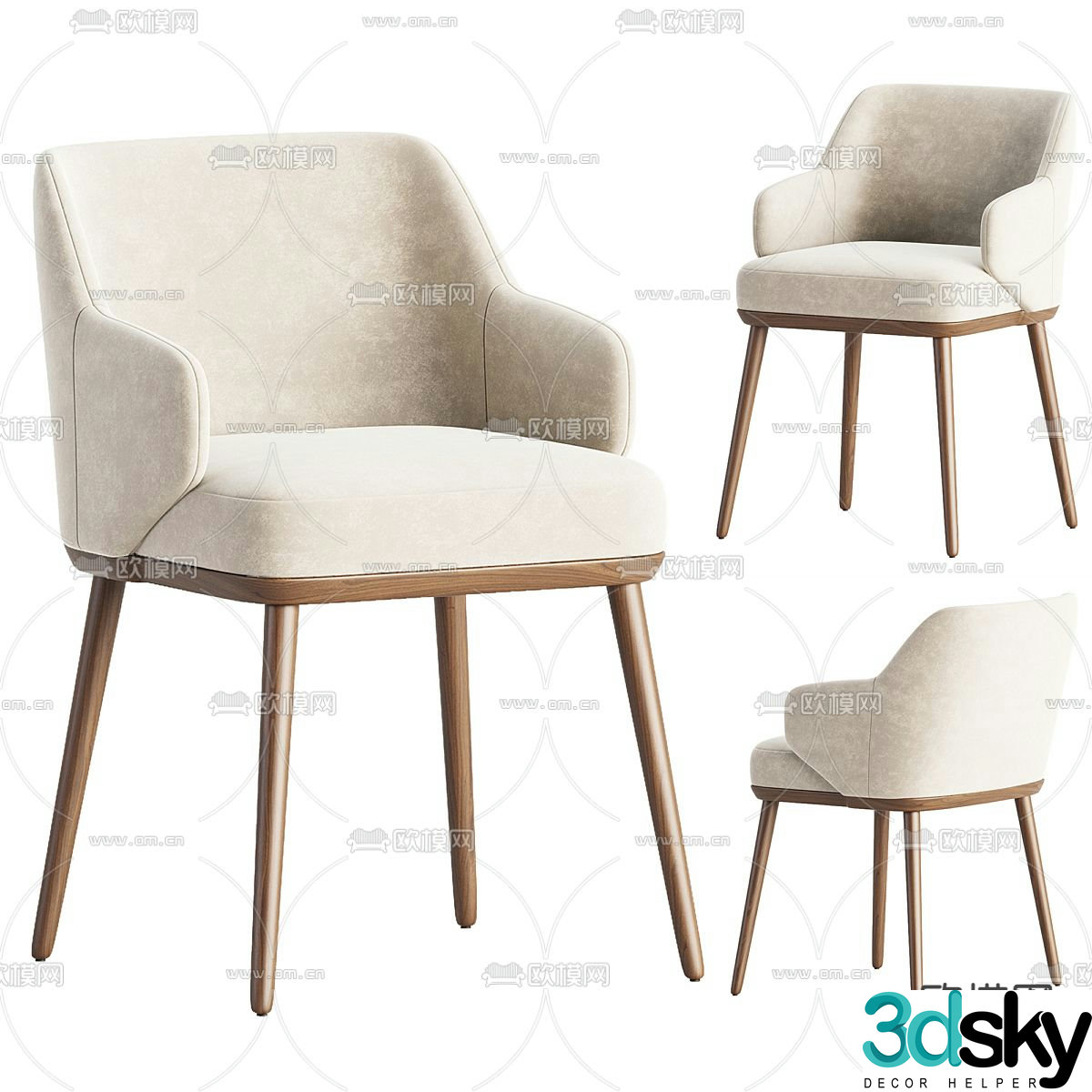 Modern chair leisure chair 3d model