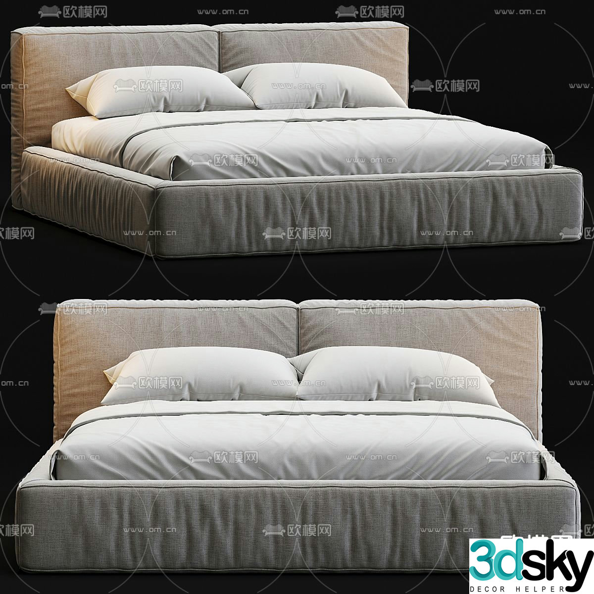 Flexteam double bed 3d model