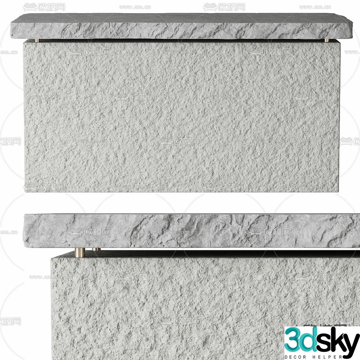 rock front desk service desk reception desk 3d model