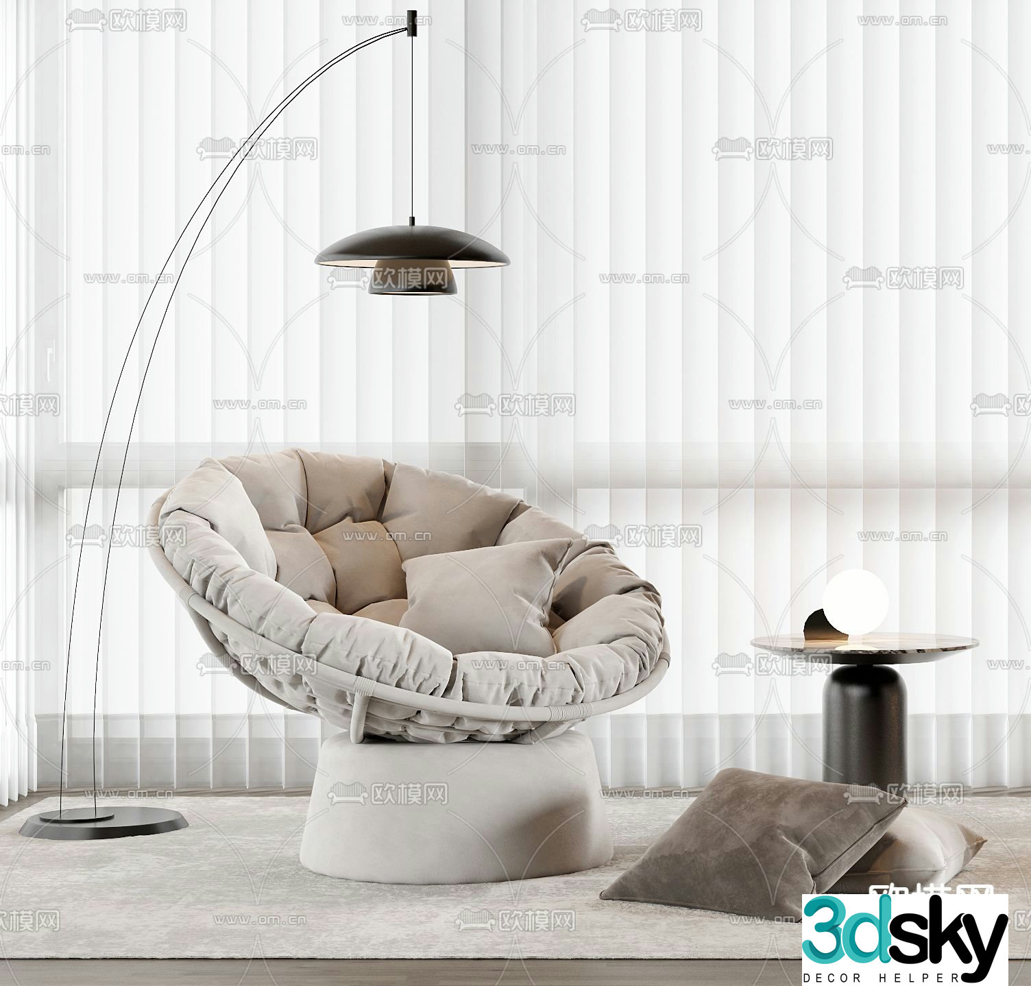 Single sofa leisure sofa 3d model