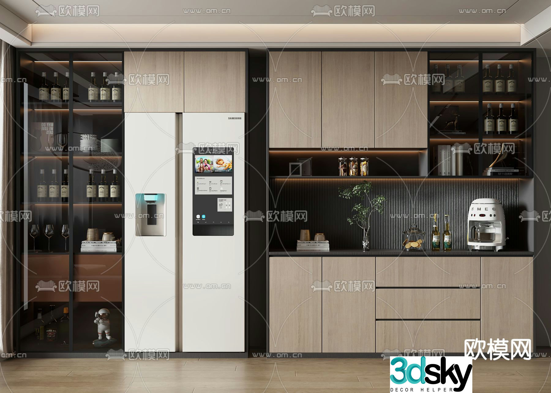 Modern wine cabinet sideboard 3d model