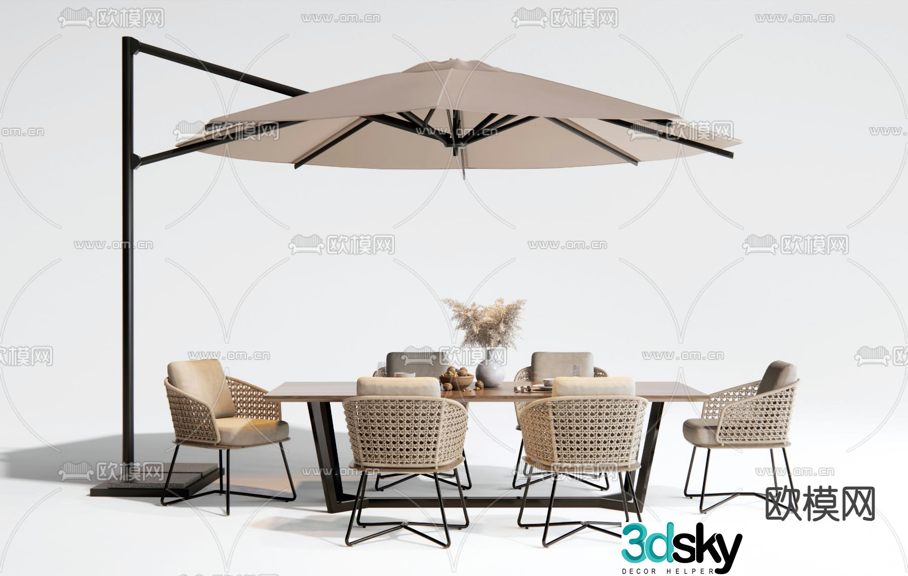 Outdoor dining table and chairs Outdoor table and chairs 3d model