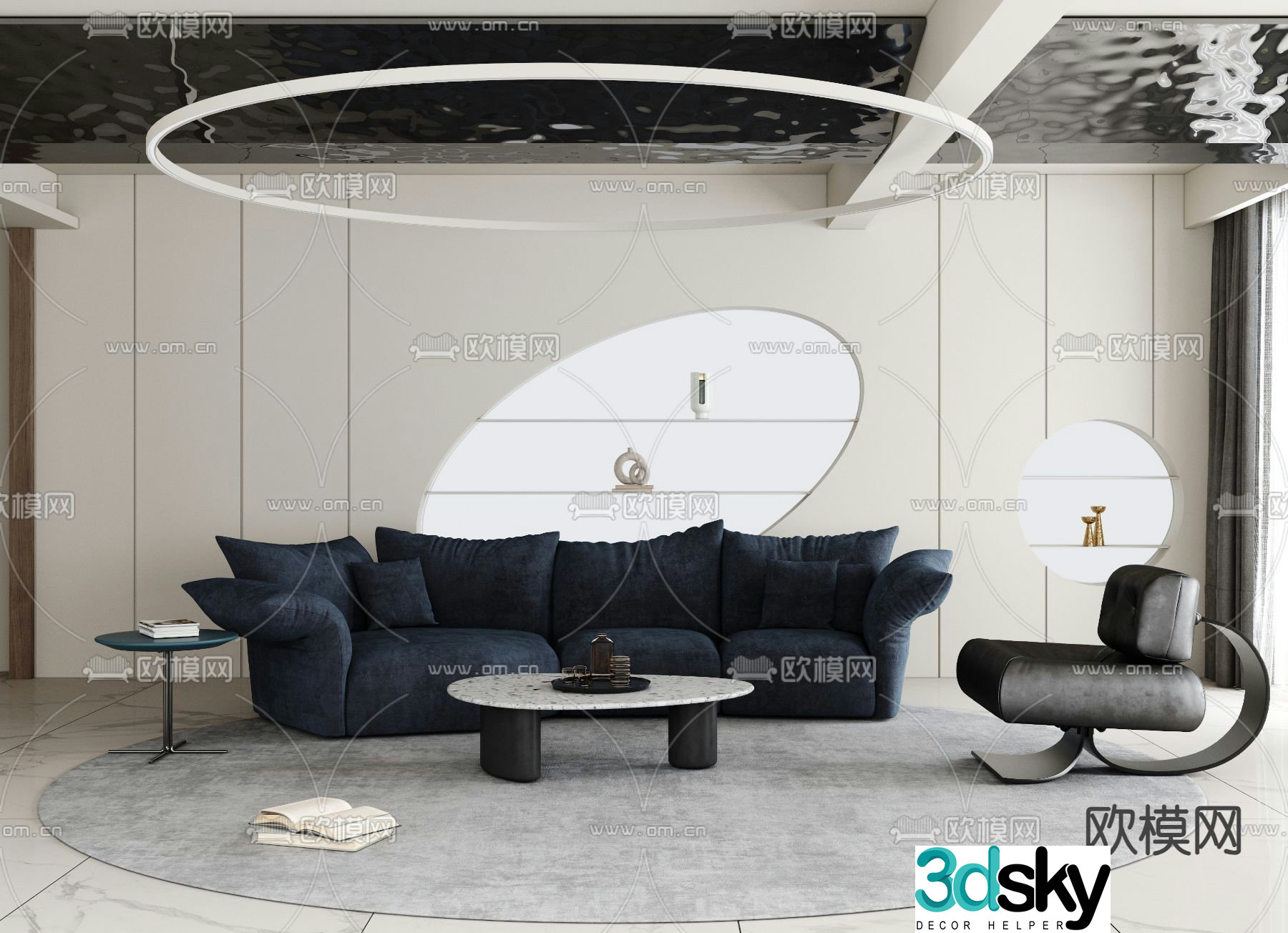 Modular sofa petal sofa 3d model