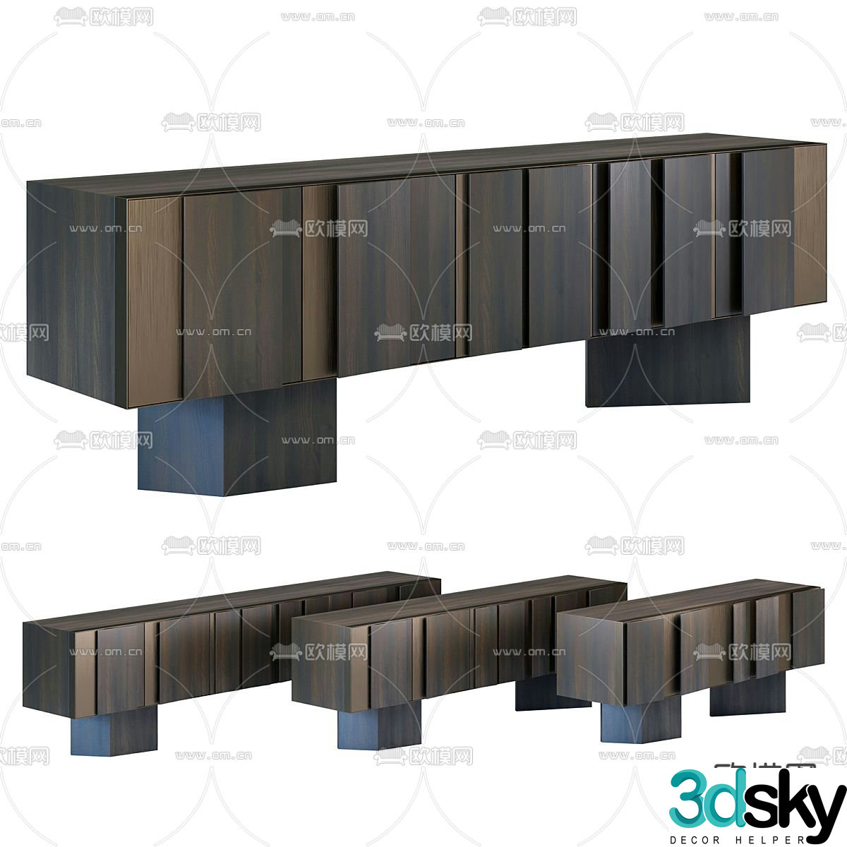 Fractal side cabinet TV cabinet 3d model