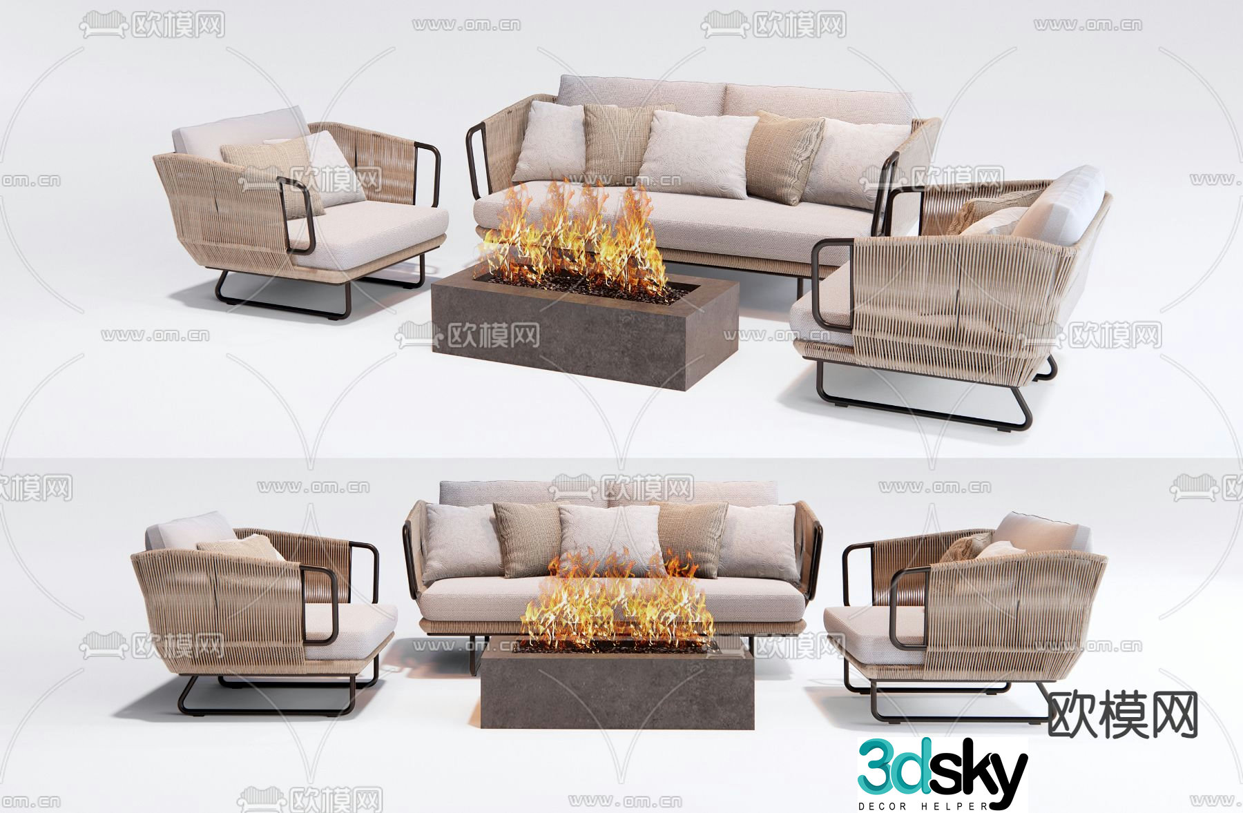 Outdoor sofa patio sofa 3d model