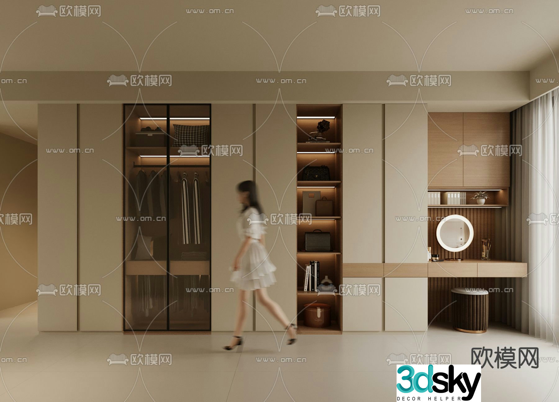 modern wardrobe wardrobe 3d model