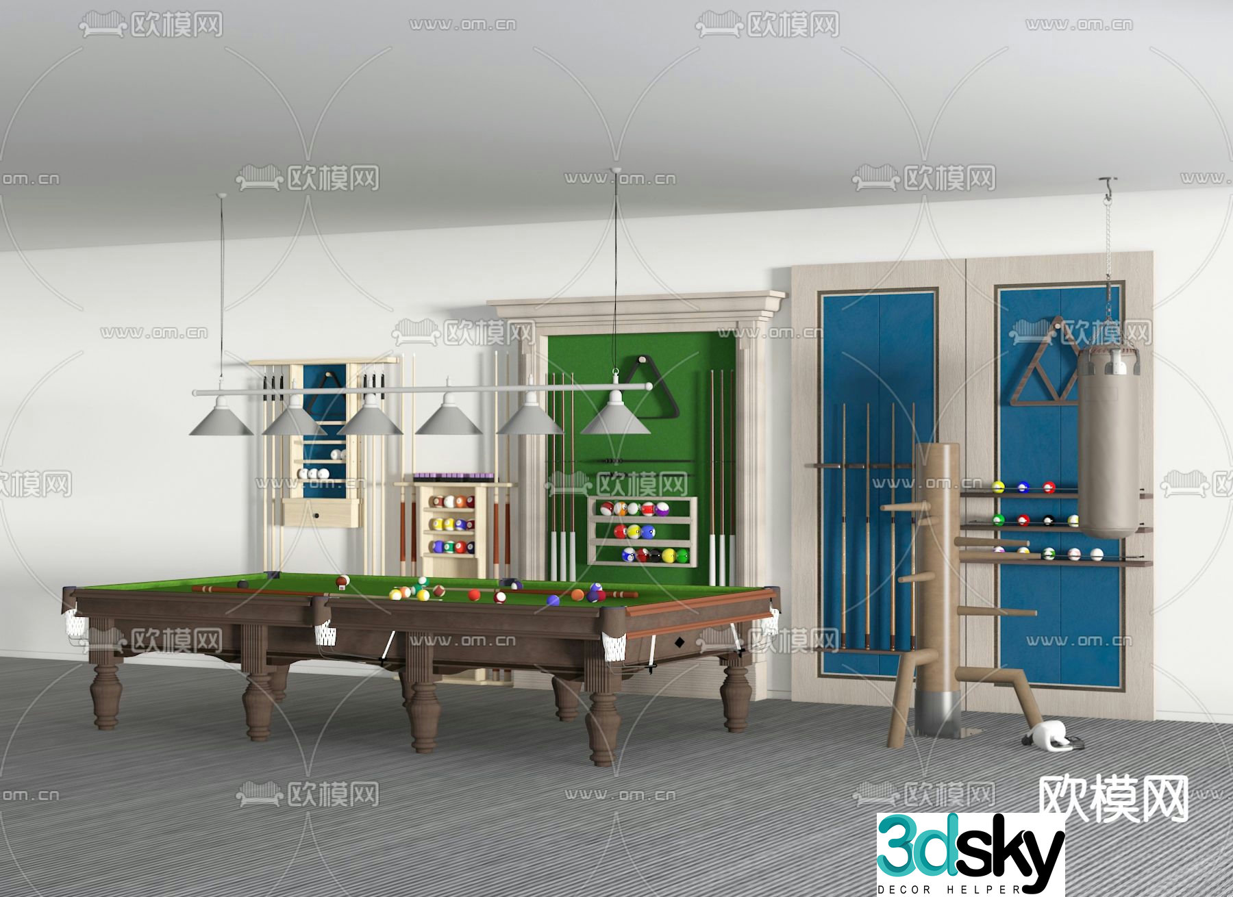 Pool table pool cue pool cue 3d model