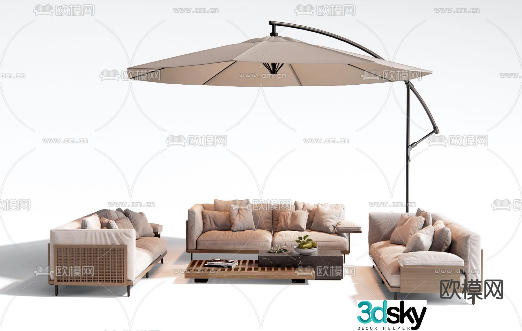 Outdoor sofa modular sofa 3d model