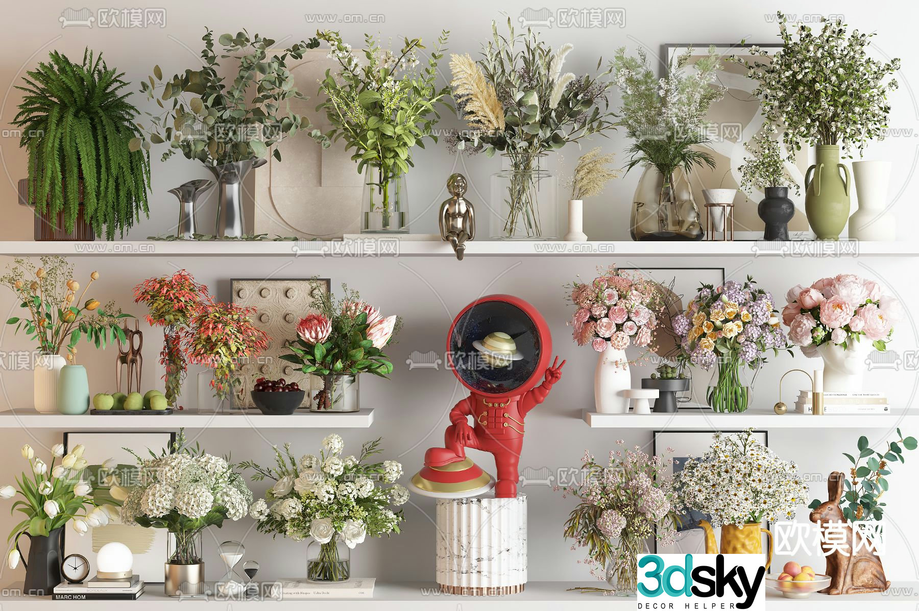 Vase Flower Art Flower Arrangement Flower 3D Model