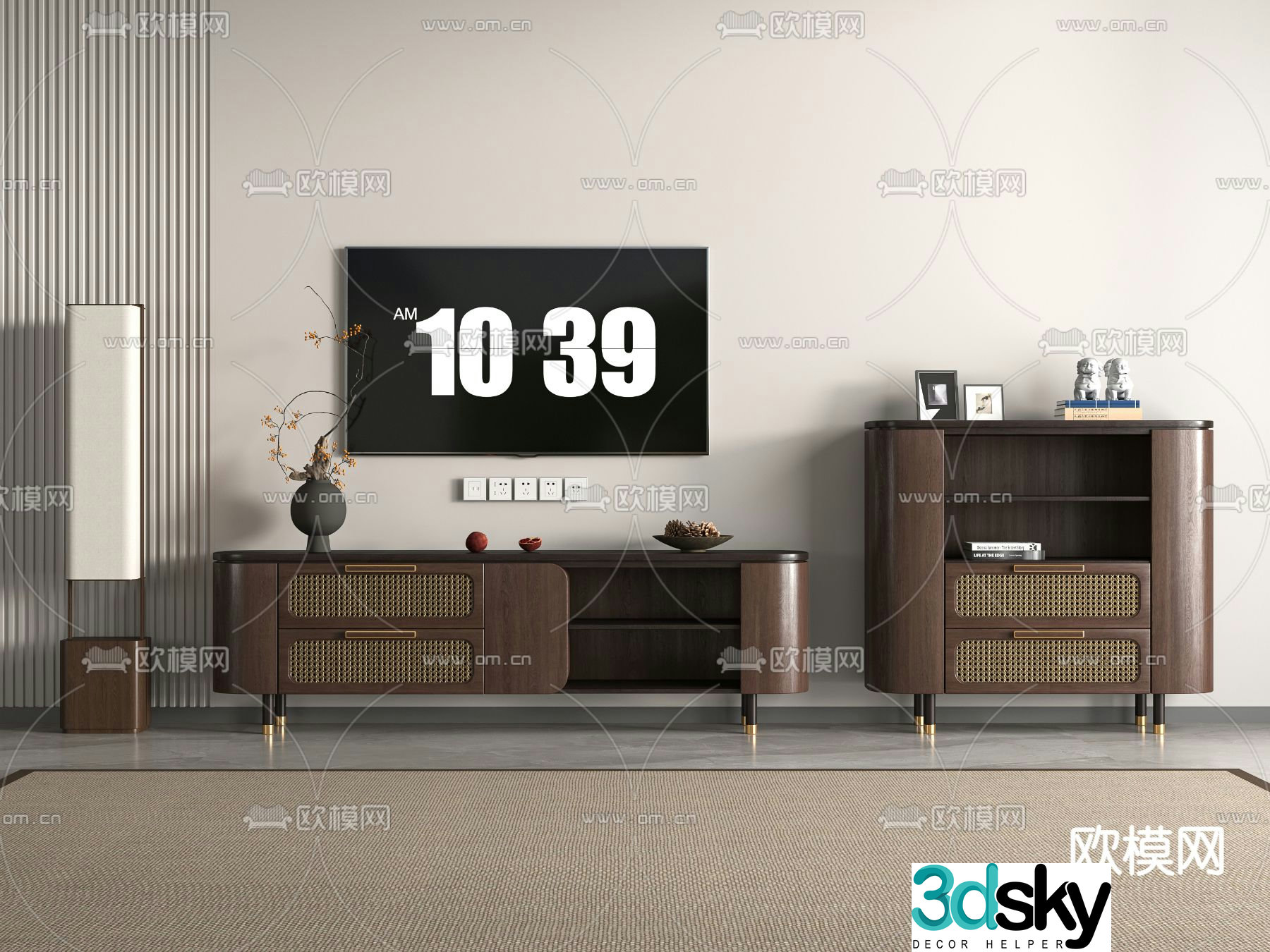 New Chinese style TV cabinet 3d model