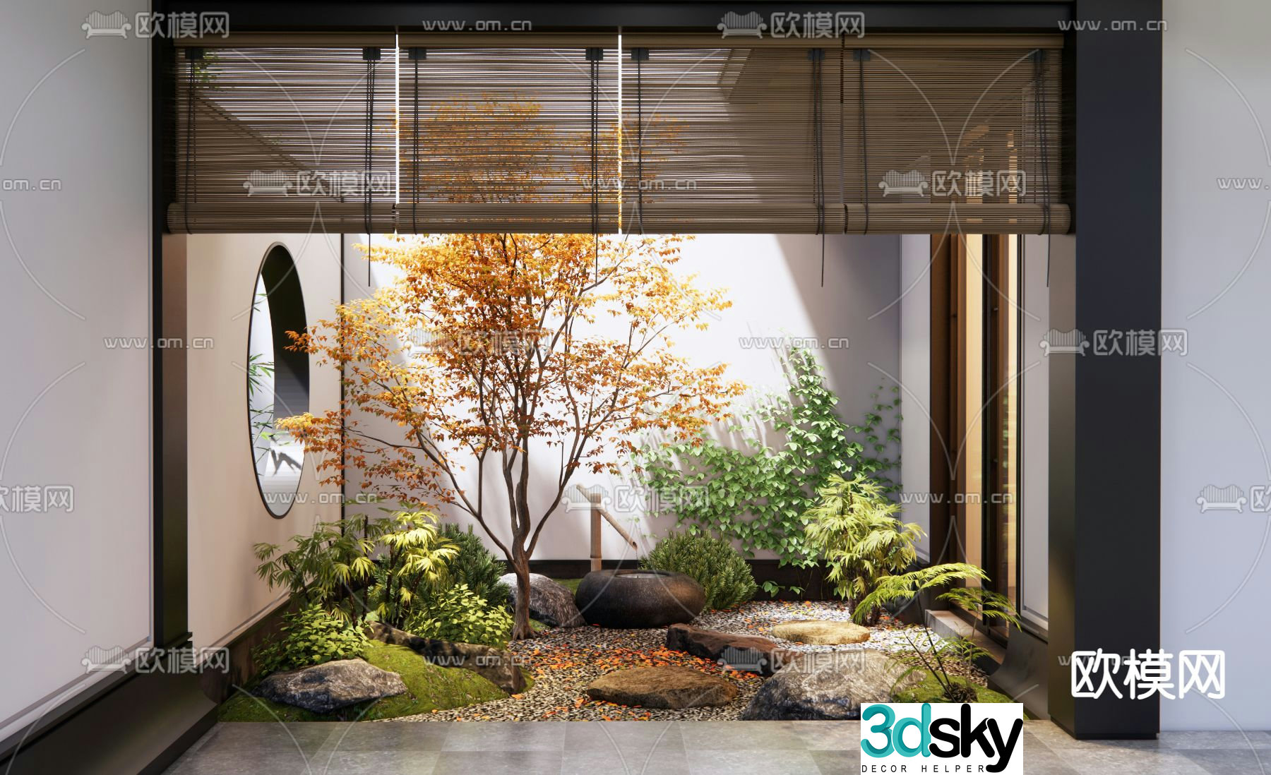 Landscape sketch patio landscape plant landscaping 3D model