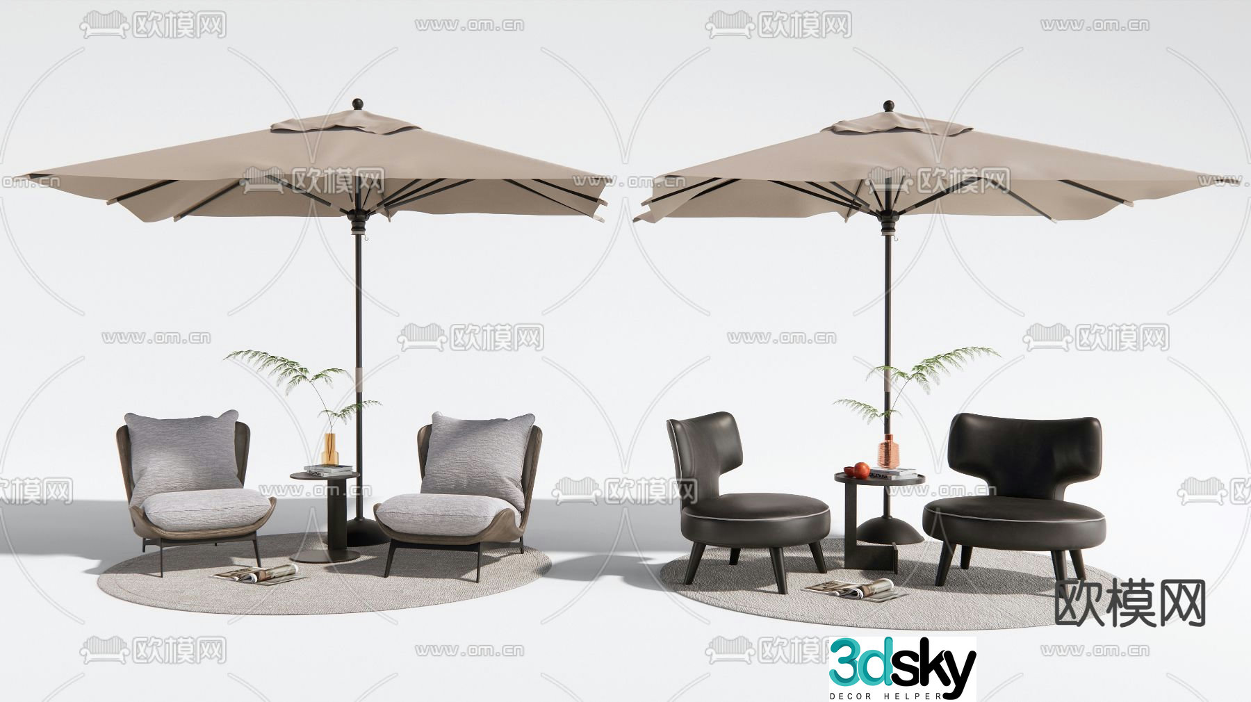 Modern outdoor chair leisure chair 3d model