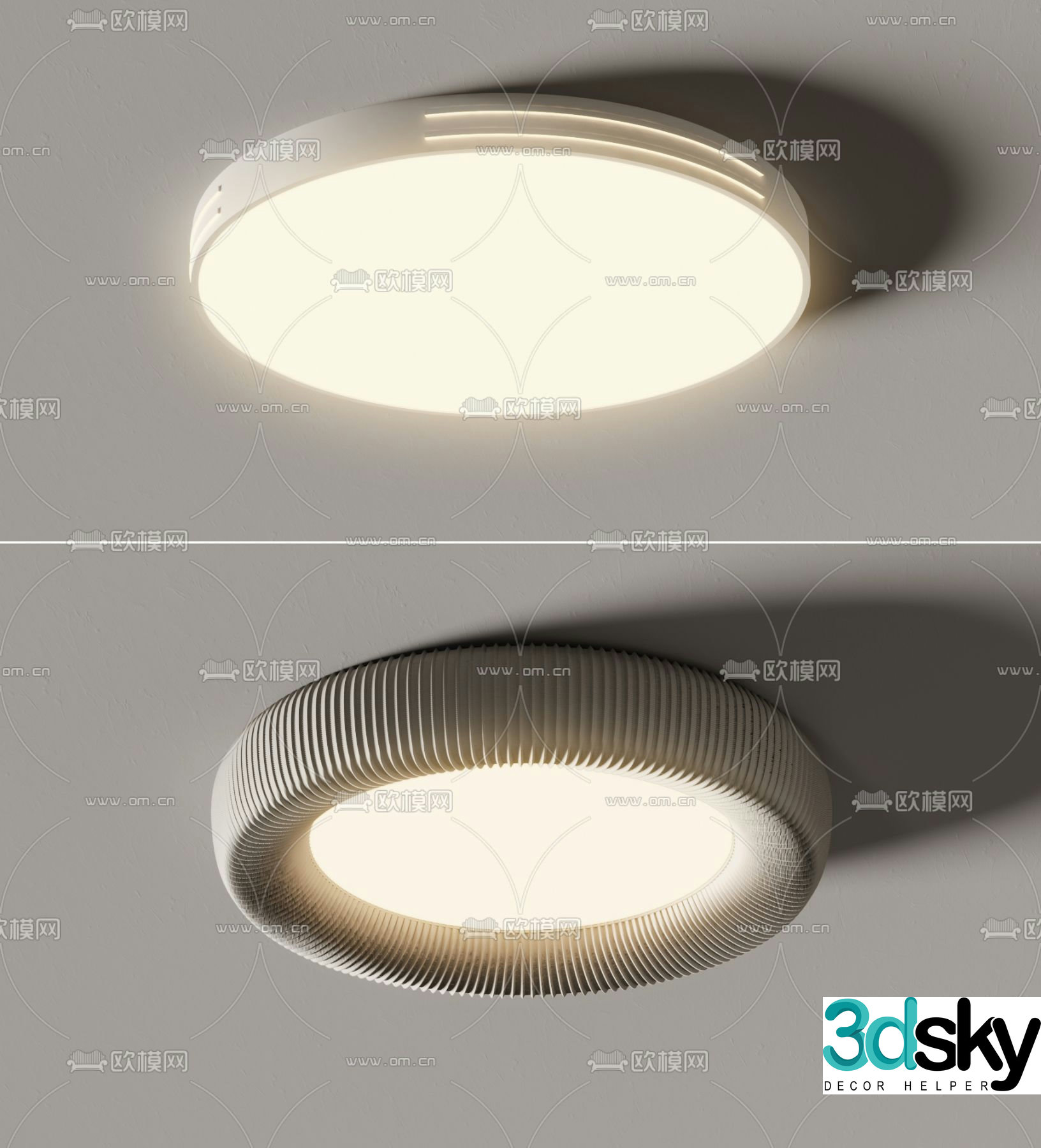 Round ceiling lamp bedroom lamp 3d model