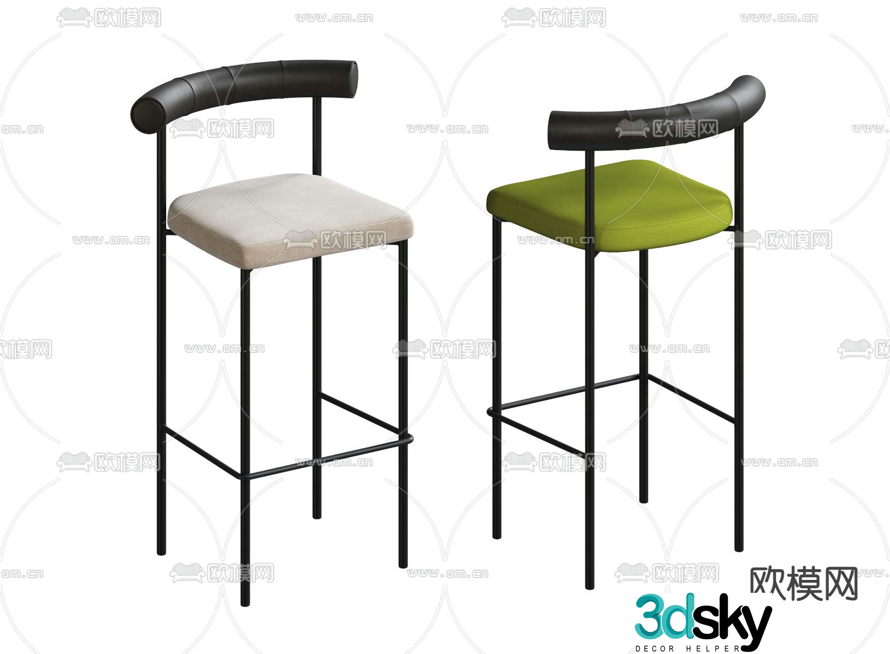Modern bar stool bar stool high stool 3d model