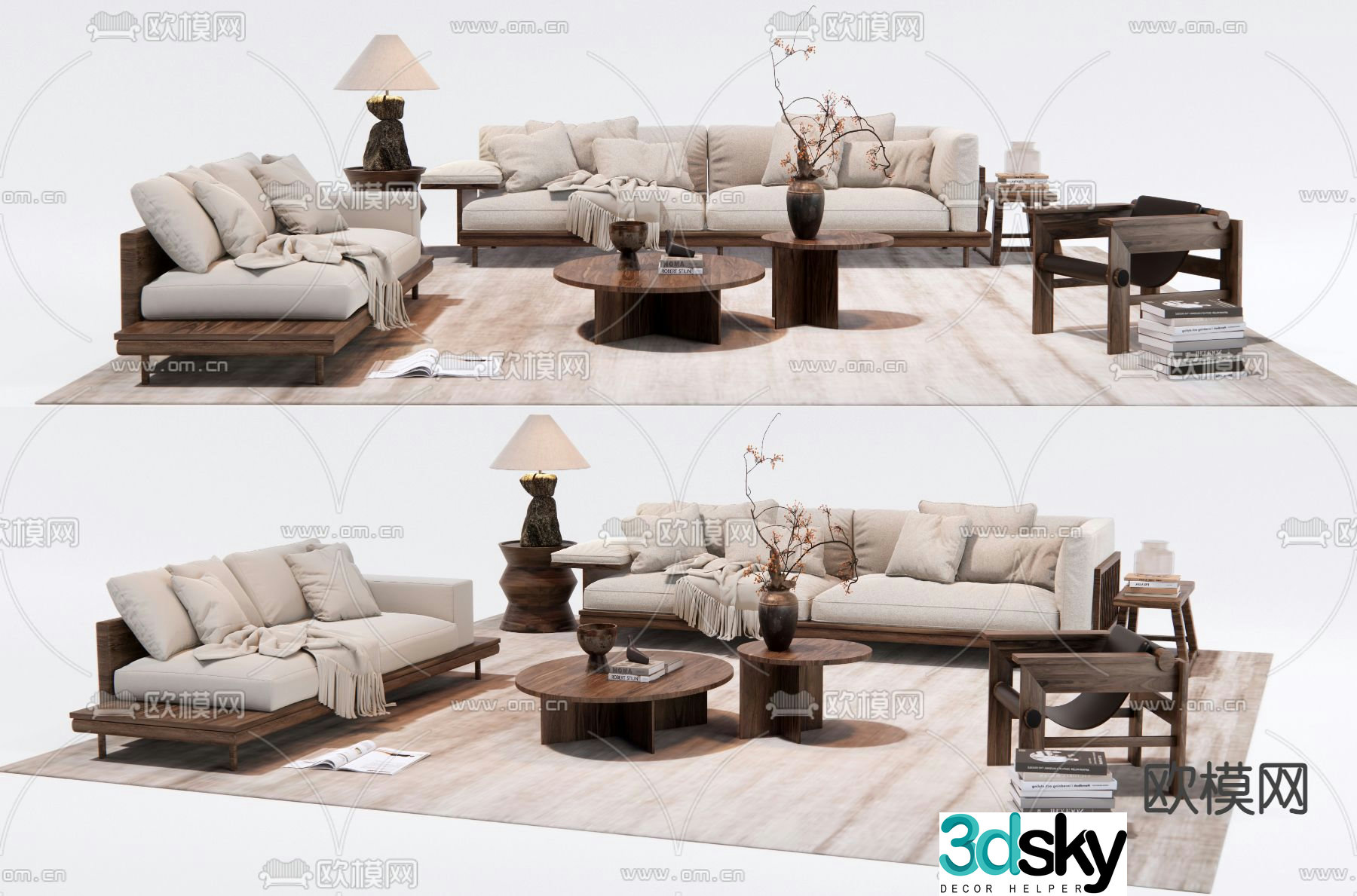 Wabi Sabi modular sofa 3d model