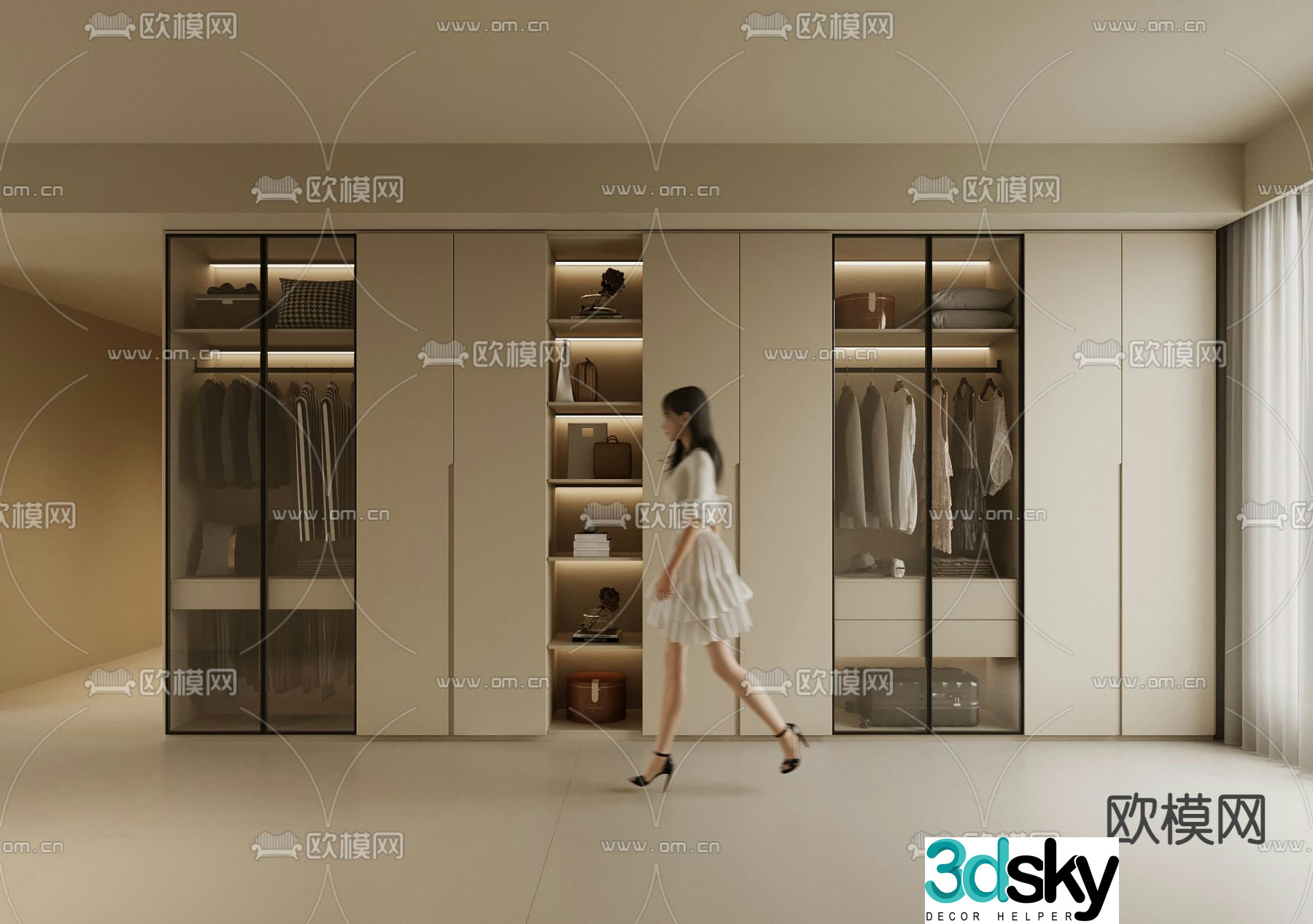 modern wardrobe wardrobe 3d model