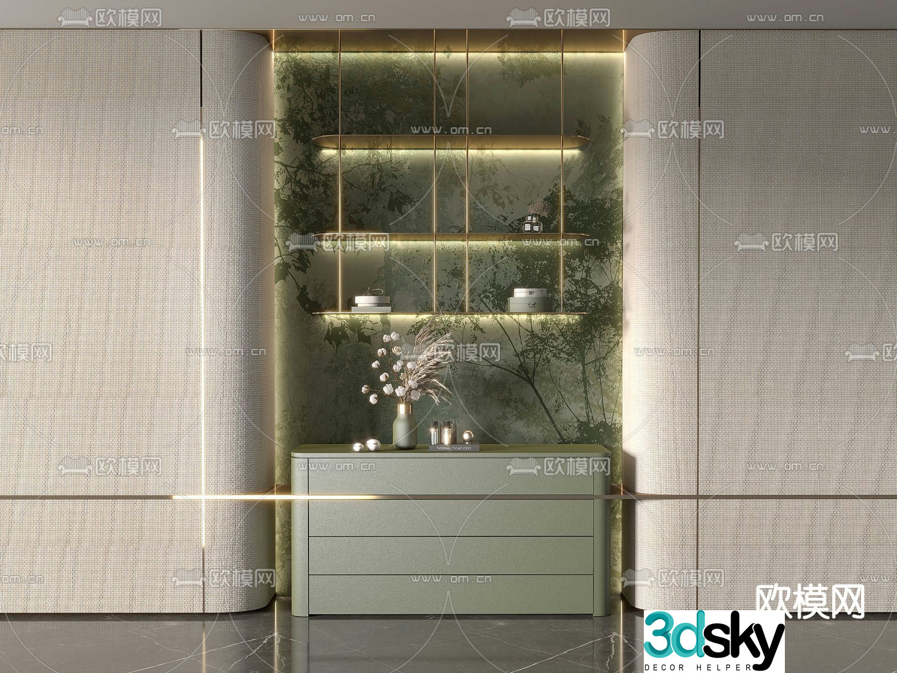 Modern decorative cabinet display cabinet 3d model