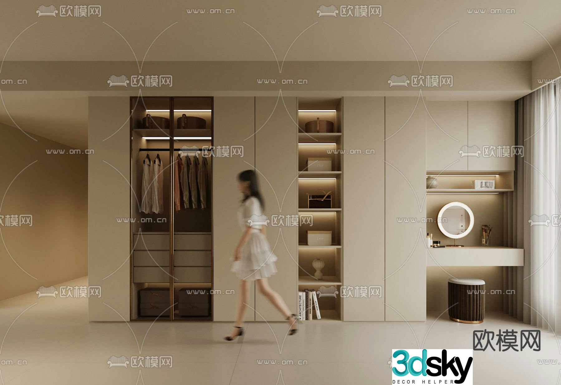 Modern Wardrobe Wardrobe 3d Model