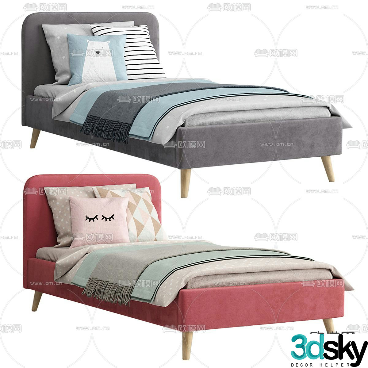 Single bed children’s bed 3d model