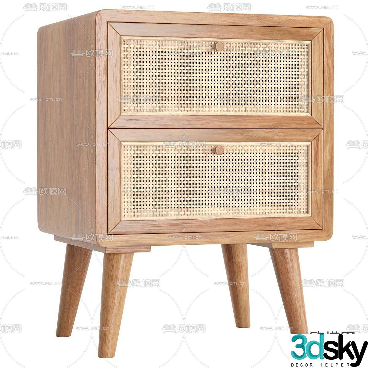 Japandi bedside table 3d model
