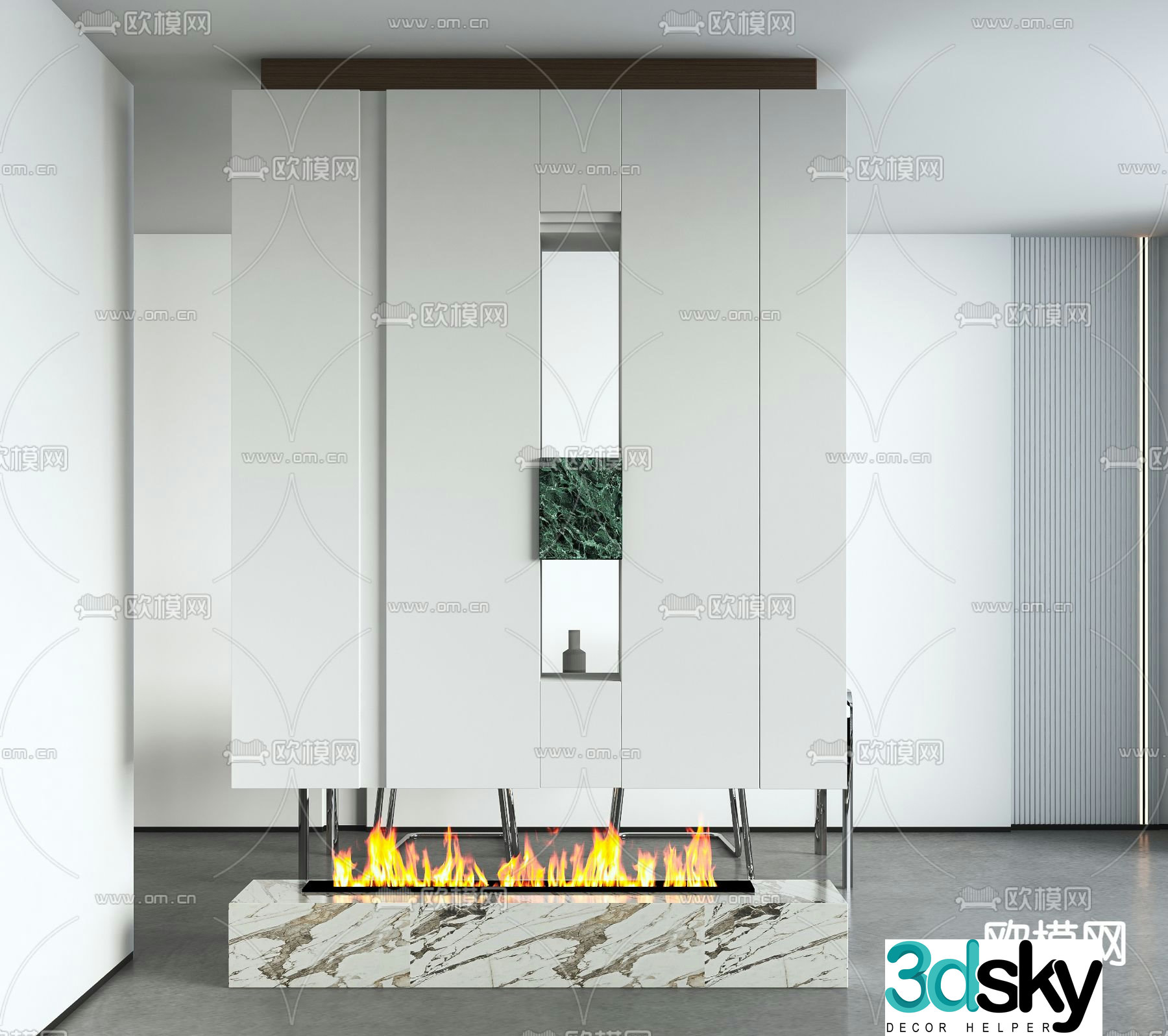 Entrance partition shoe cabinet 3d model