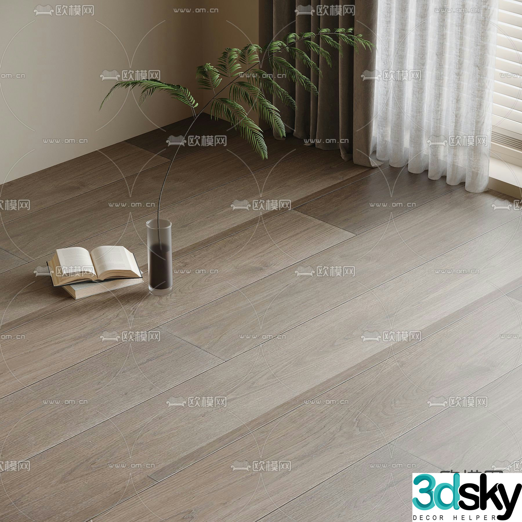 Modern wood flooring 3d model