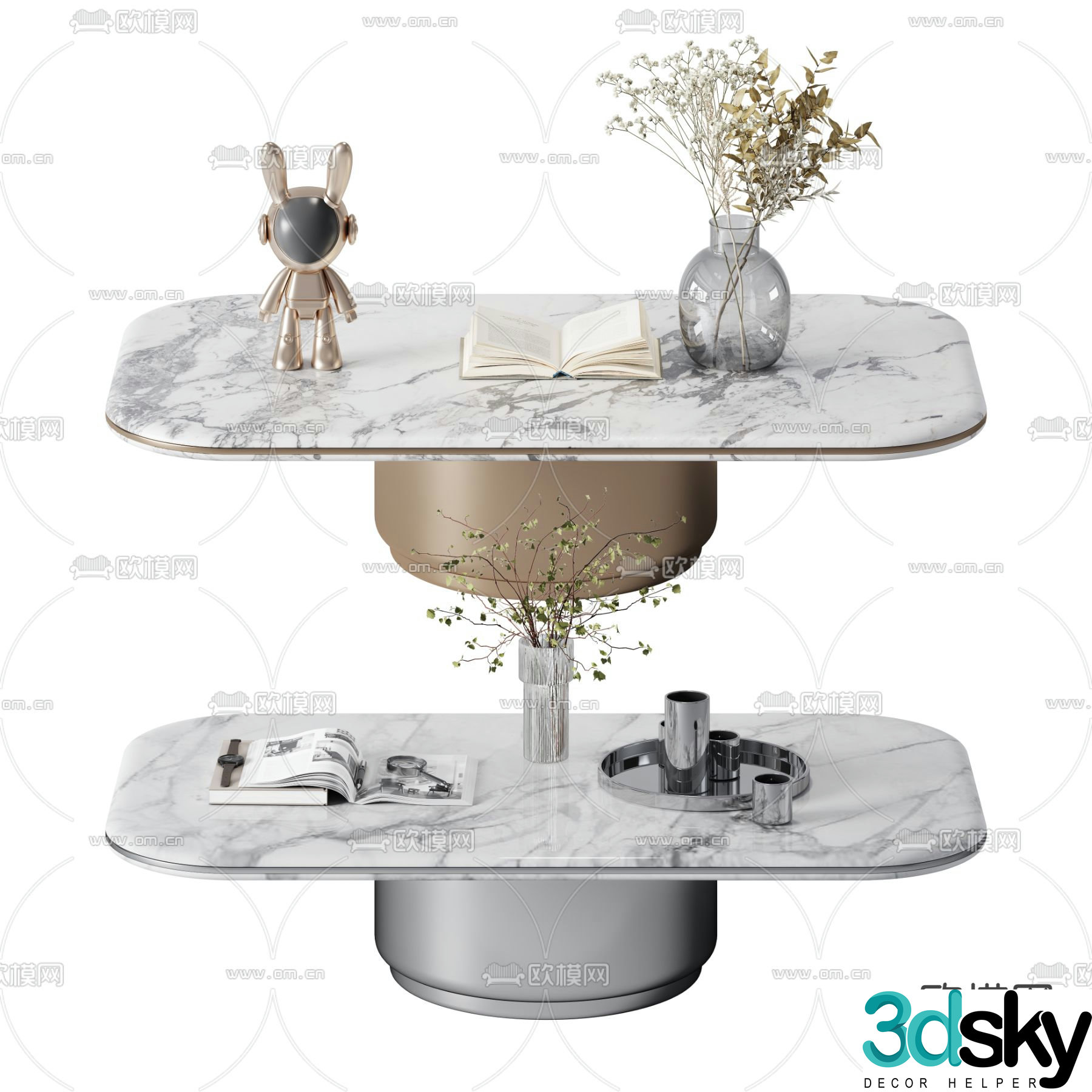 Marble coffee table 3d model