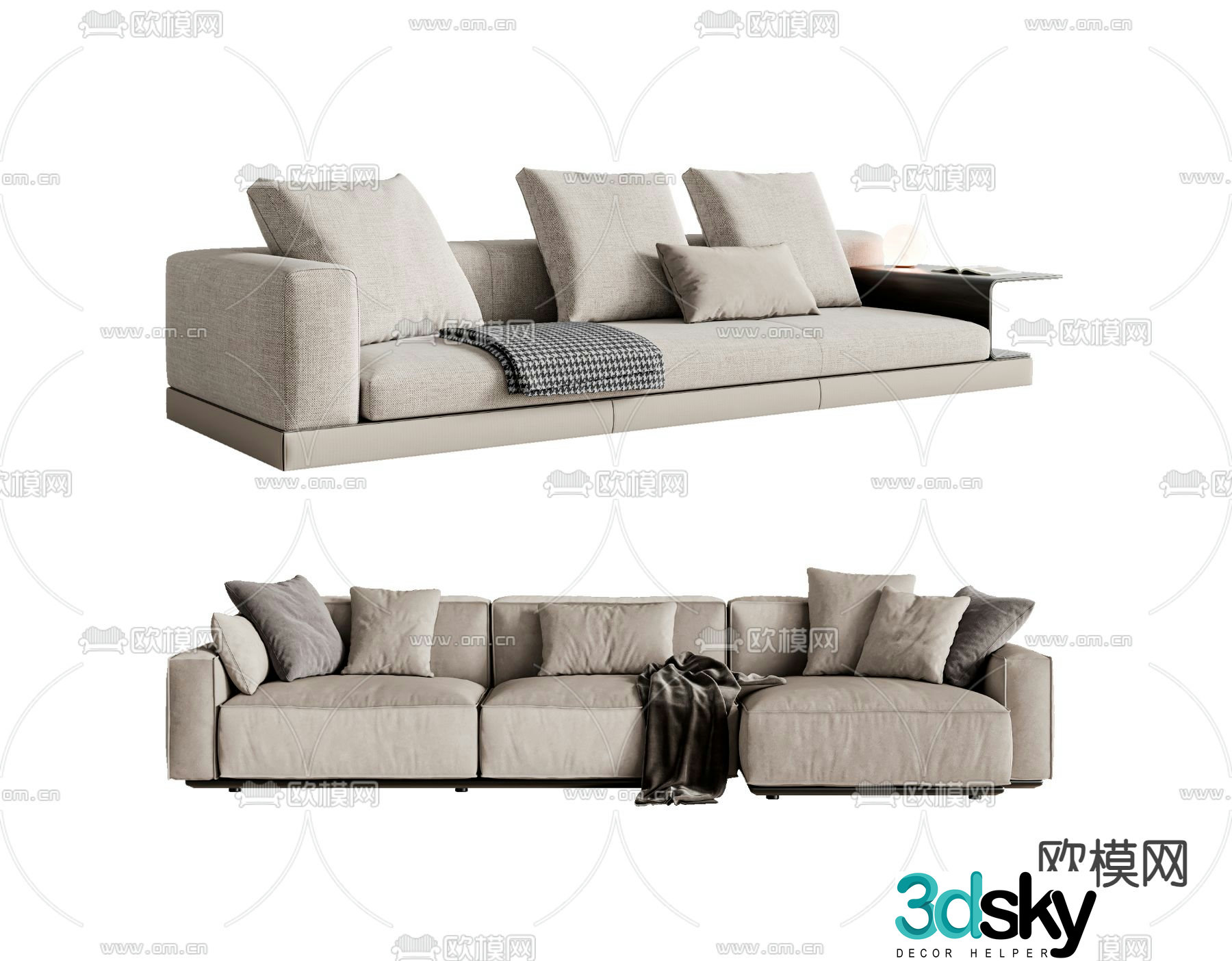 Arflex multi-person sofa three-person sofa corner sofa 3d model