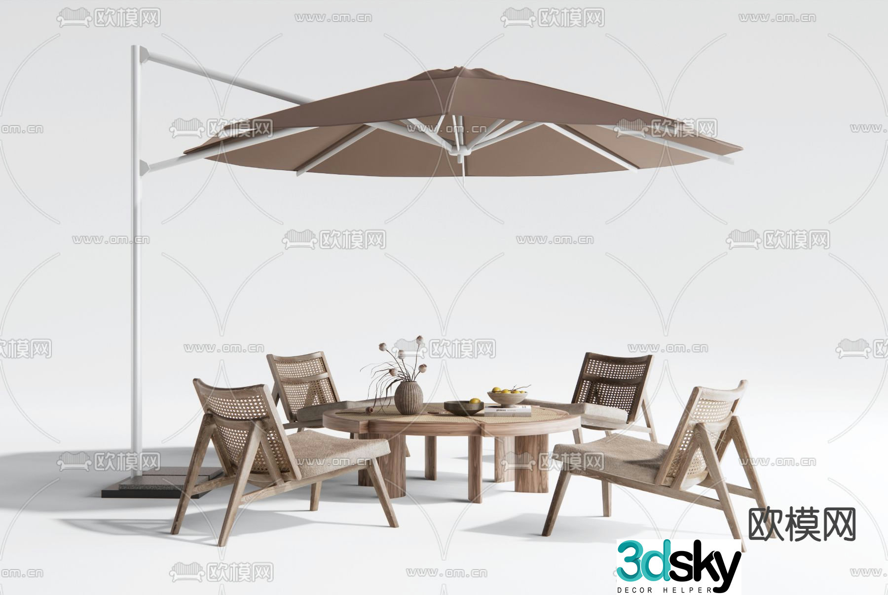 Wasabi outdoor table and chair 3d model