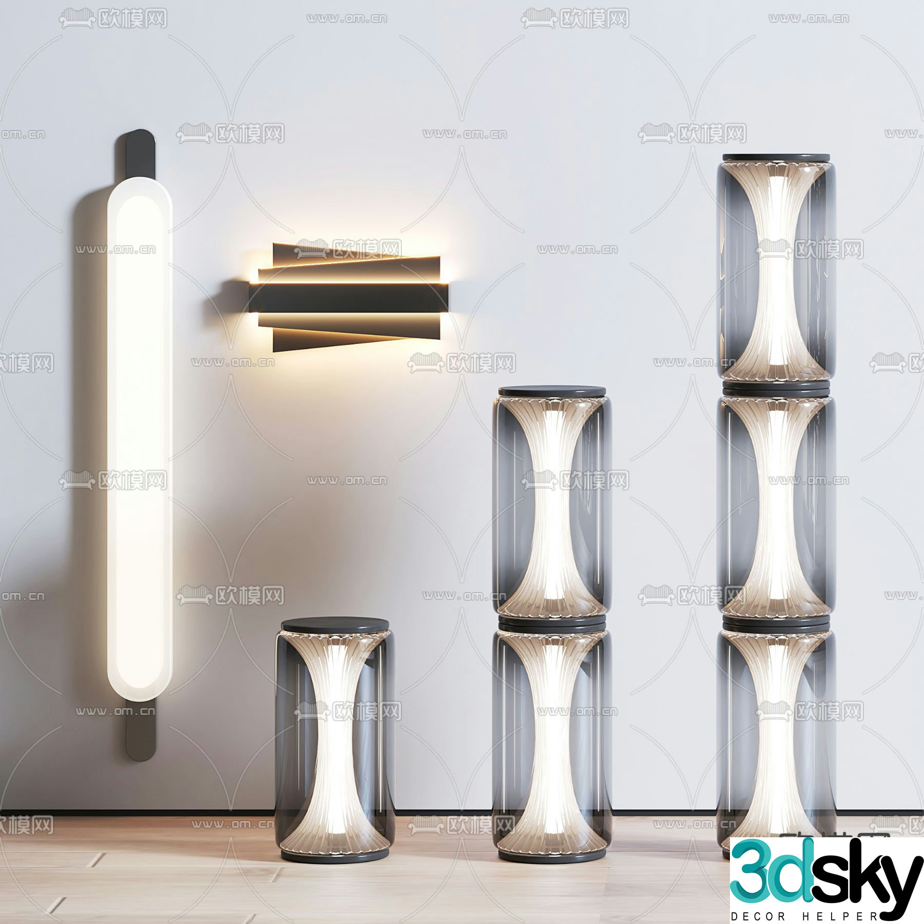 Glass floor lamp 3d model