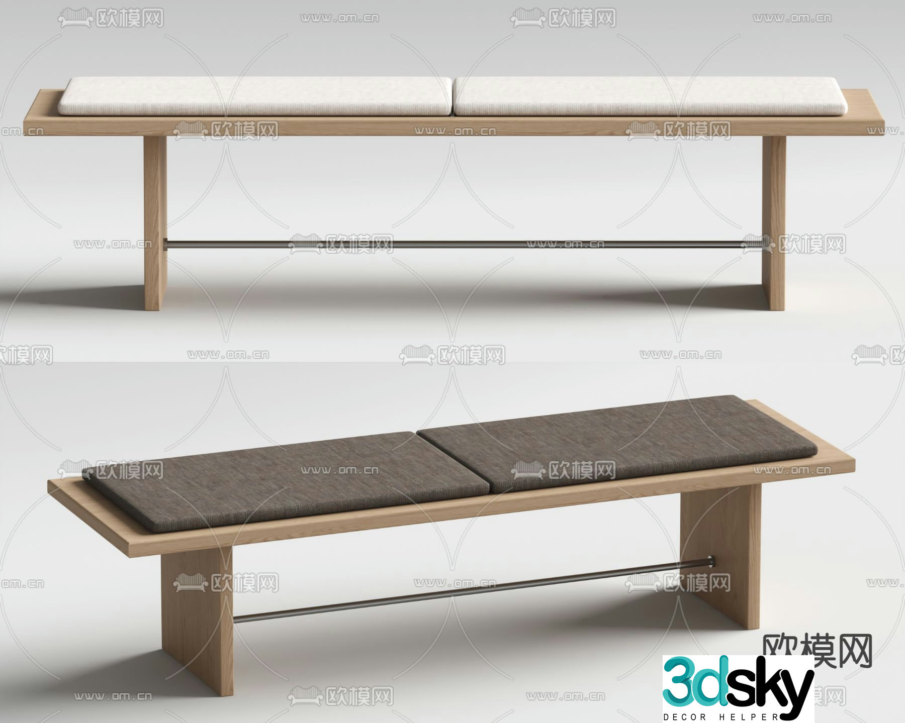 GUBI stool bench footrest 3d model
