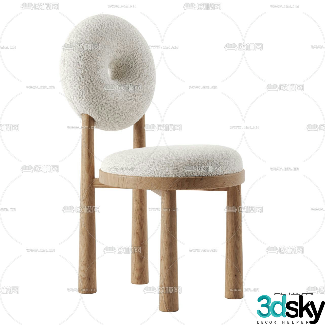 Wabi-sabi chair dining chair 3d model