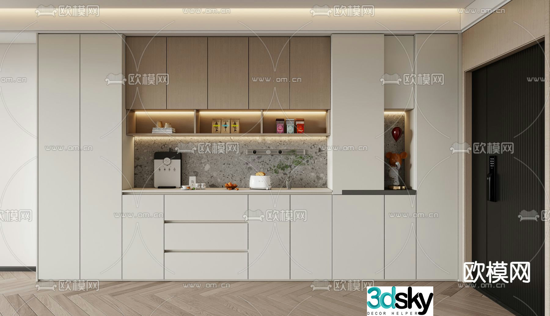 Wine cabinet sideboard 3d model