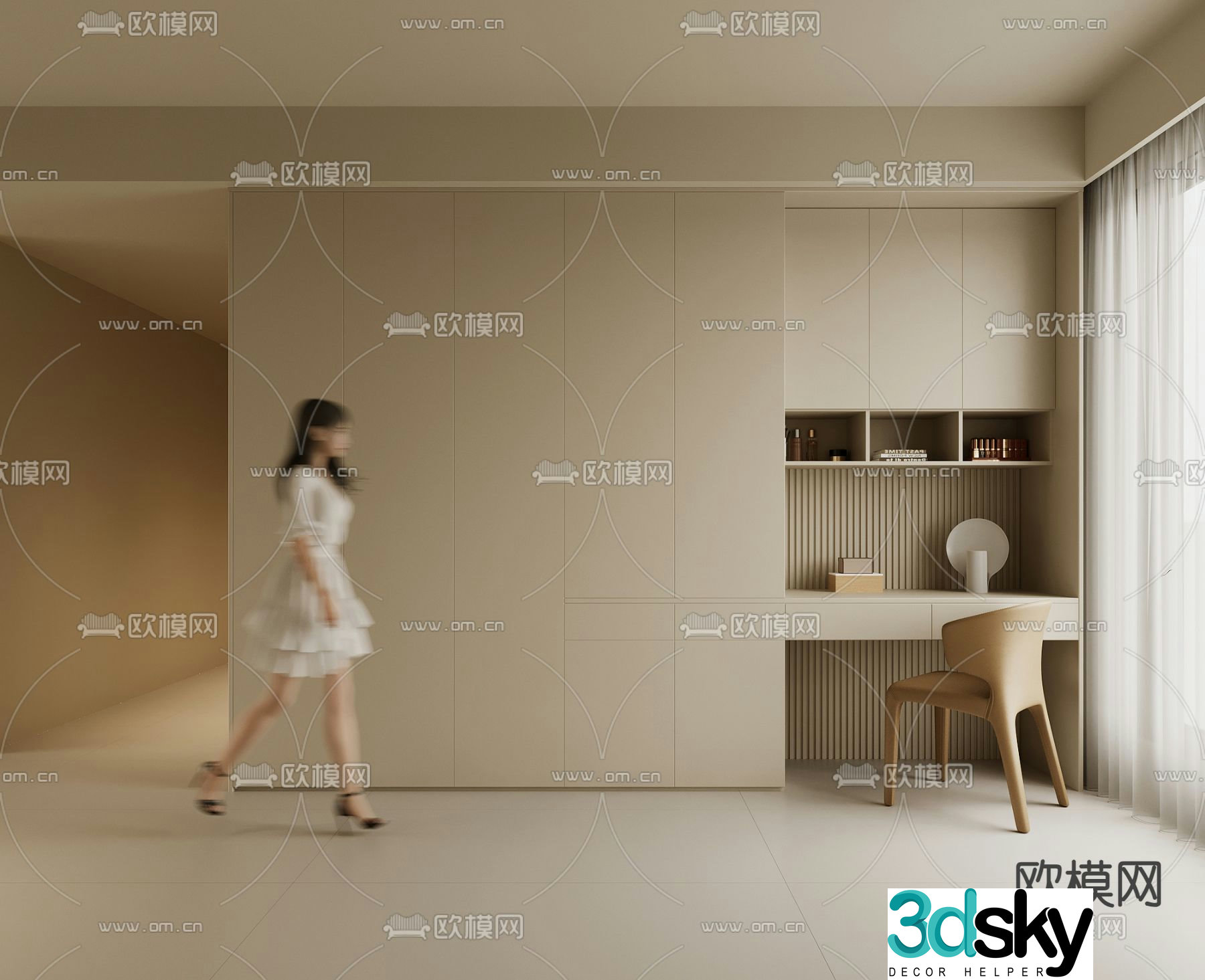 modern wardrobe wardrobe 3d model