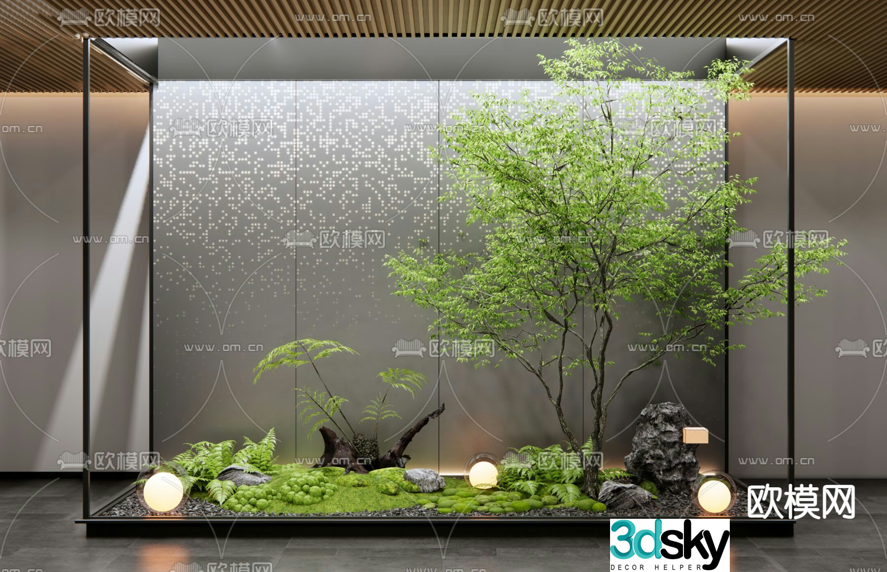 Indoor landscape plant landscaping courtyard sketch 3D model
