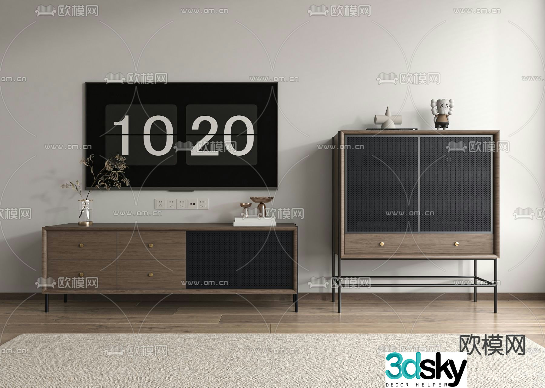 Modern TV cabinet storage cabinet sideboard 3d model