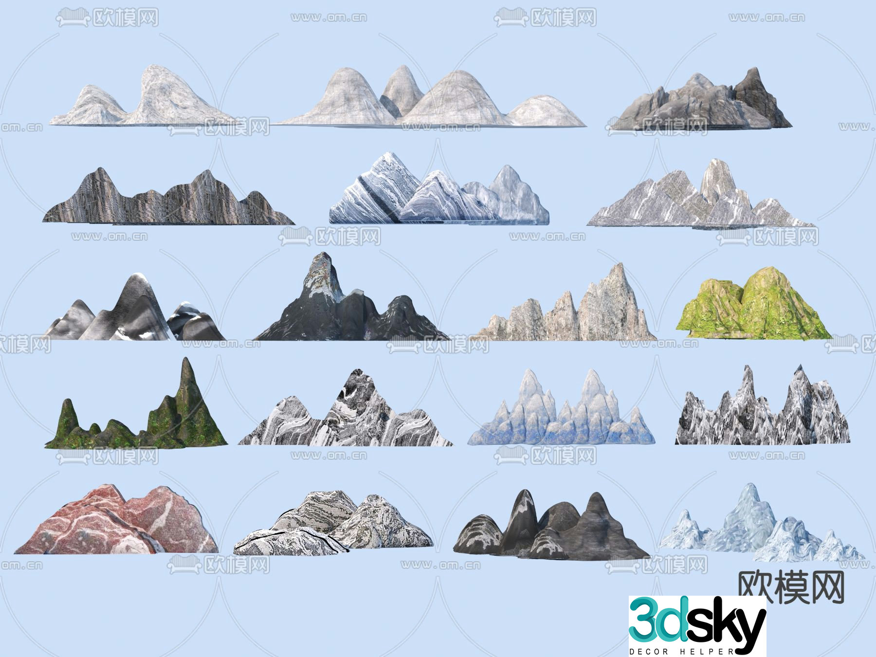 New Chinese style Xuelang stone stone rockery 3D model