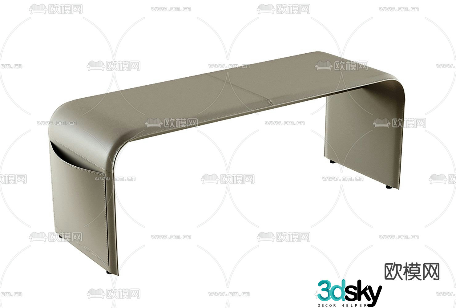 bed end stool footrest 3d model