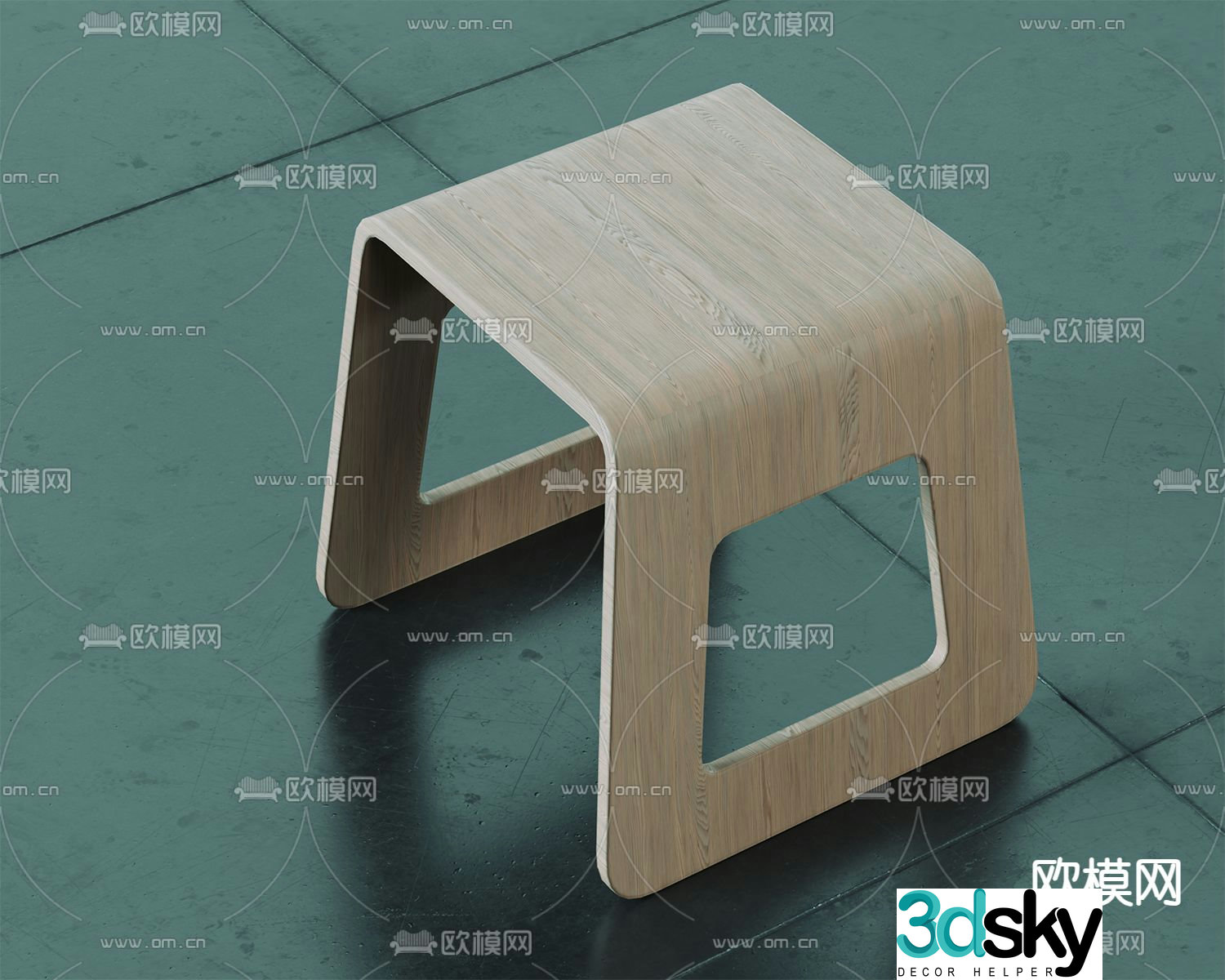 stool wooden stool 3d model